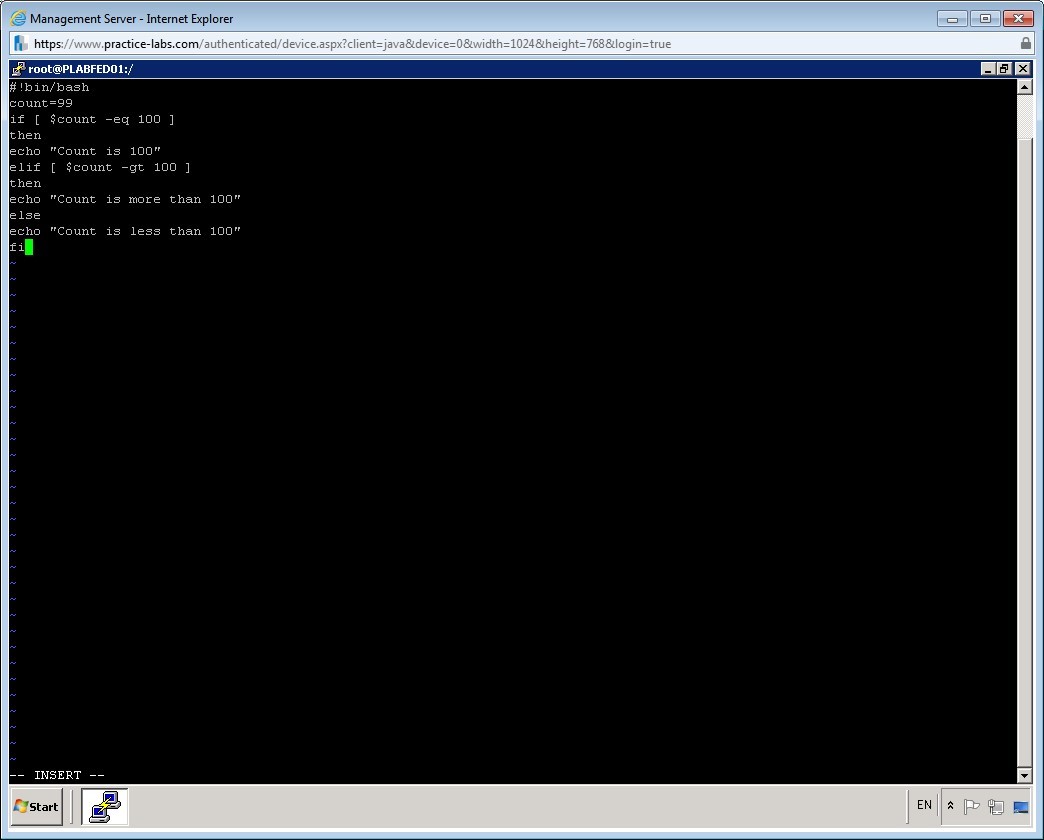 Practice Labs screenshot.